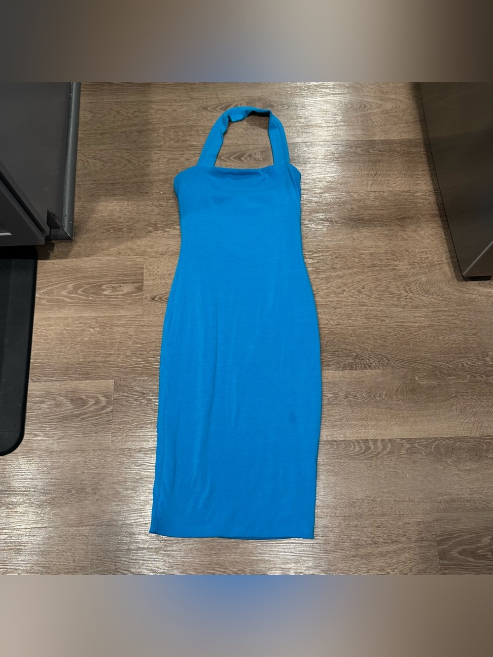 Fashion Nova Electric Blue Halter Midi Dress